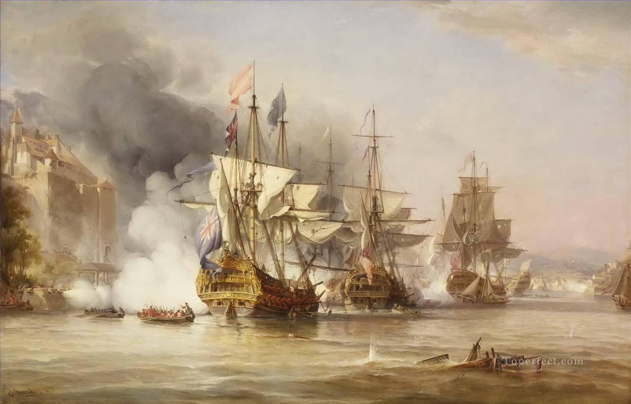ジョージ・チェンバース・シニア海戦によるプエルト・ベロの占領油絵